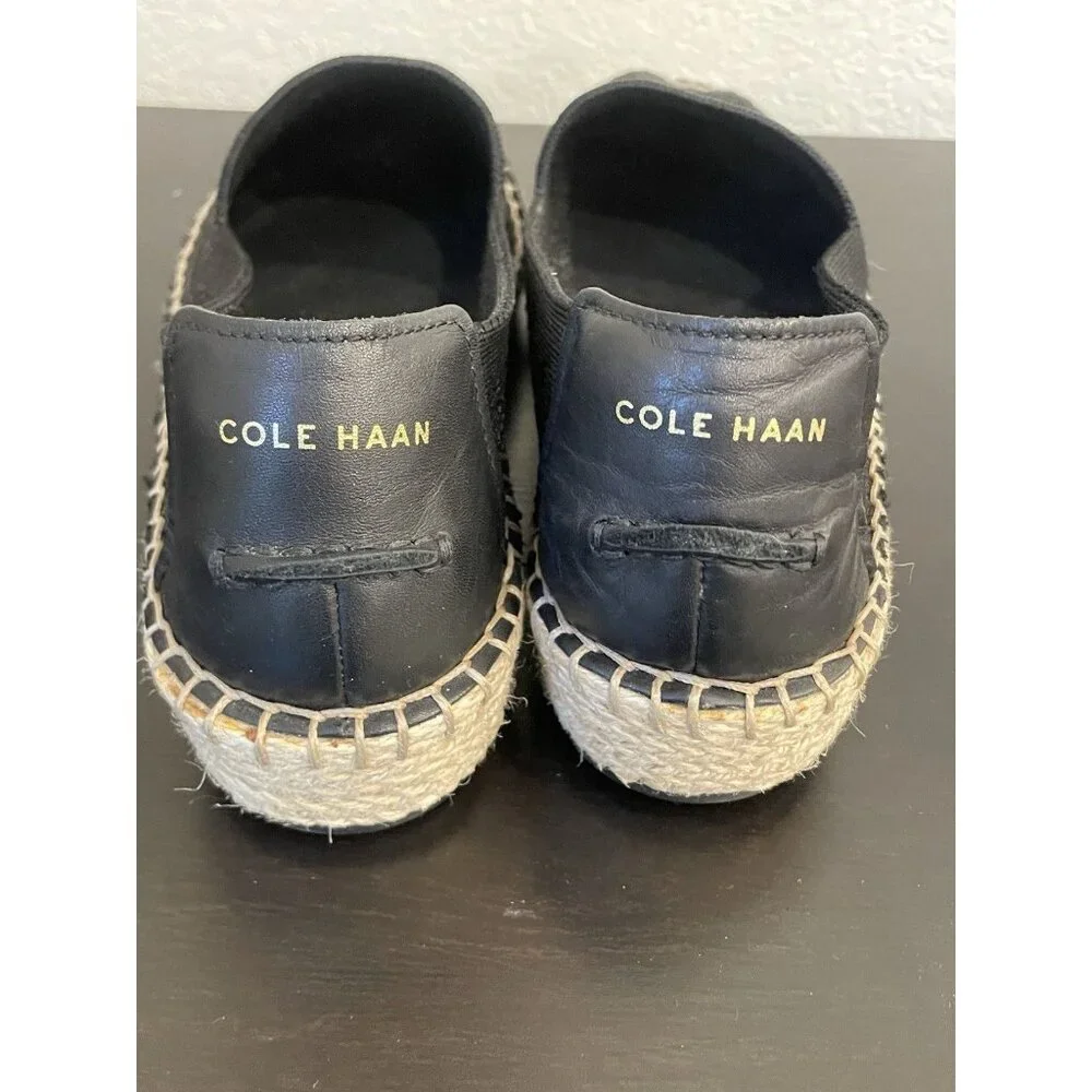 Womens Cole Haan Espadrille Black Shoes 6.5‎ B Boho Beach Cloudfeel Stitchlite
